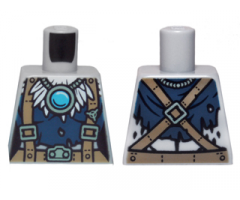 Torso Feathers, Dark Blue Shirt, Dark Tan Belt and Suspenders and Blue Round Jewel (Chi) Pattern