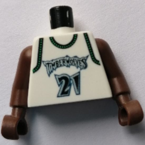 Torso NBA Minnesota Timberwolves #21 (White Jersey) Pattern / Brown NBA Arms