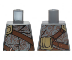 Torso SW Shirt with Spirals, Reddish Brown Straps and Large Dark Tan Pouch Pattern
