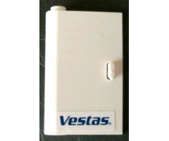 Door 1 x 3 x 4 Left - Open Between Top and Bottom Hinge with 'Vestas' Logo Pattern (Sticker) - Set 4999