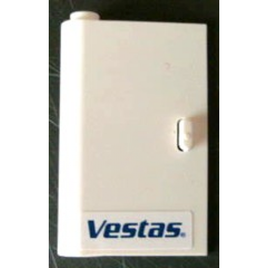 Door 1 x 3 x 4 Left - Open Between Top and Bottom Hinge with 'Vestas' Logo Pattern (Sticker) - Set 4999