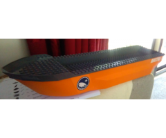Boat Hull Unitary 51 x 12 x 6 with Side Bulges and Dark Bluish Gray Top with 'ARCTIC-5' Pattern on 3 Sides (Stickers) - Set 60062