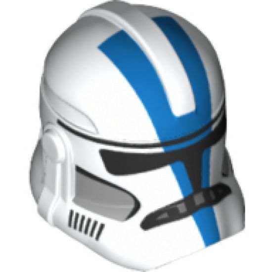 Minifigure, Headgear Helmet SW Clone Trooper with Blue and Gray 501st Legion Pattern