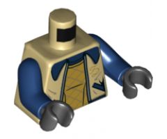 Torso Female Jacket with Dark Blue Collar, Gold 'FD' and Shirt Diagonal Stripes Pattern / Dark Blue Arms / Black Hands