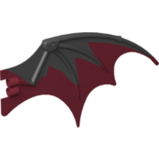 Animal, Body Part Dragon Wing 19 x 11 with Marbled Black / Trans-Black Trailing Edge Pattern