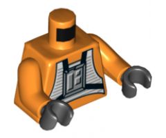 Torso SW Rebel Pilot with '20 YEARS LEGO STAR WARS' on Back Pattern / Orange Arms / Black Hands