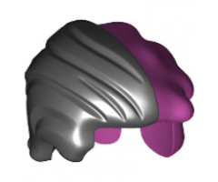 Minifigure, Hair Messy Left Side with Black Swept Back Right Side Pattern (Two Face)