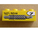 Brick 1 x 4 with Silver Exhaust Pipe, '7' in Circle and 'FuZone Super Fast' Pattern Model Left (Sticker) - Set 8154