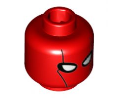 Minifigure, Head Mask with Black Contour Lines and White Eye Holes Pattern (Red Hood) - Hollow Stud