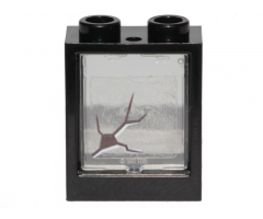 Window 1 x 2 x 2 Flat Front with Trans-Clear Glass with Black Scratch Pattern 1 (Sticker) - Set 70419