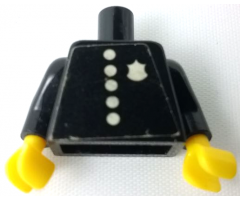 Torso Police with Badge and 5 Buttons Pattern (Sticker) / Black Arms / Yellow Hands