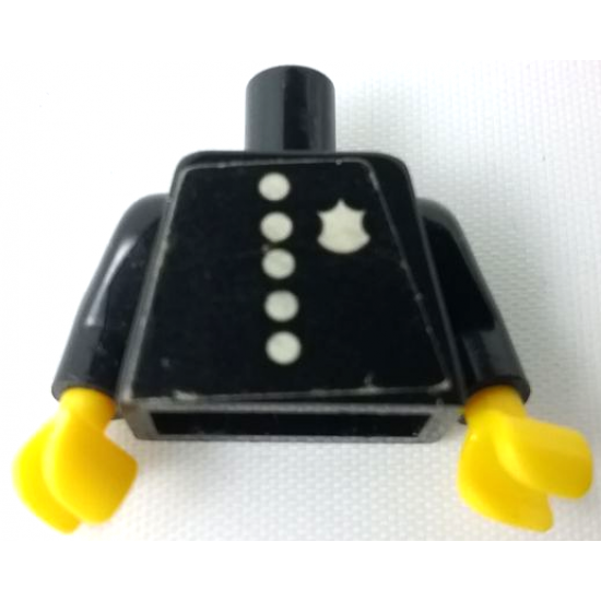 Torso Police with Badge and 5 Buttons Pattern (Sticker) / Black Arms / Yellow Hands