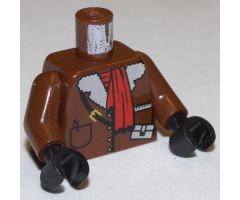 Torso Adventurers Orient Leather Jacket and Red Scarf Pattern / Brown Arms / Black Hands