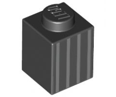 Brick 1 x 1 with Vertical Silver Stripes Pattern