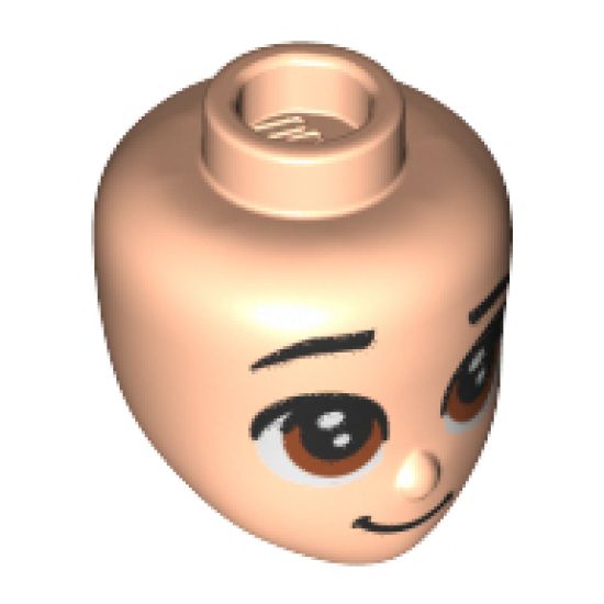 Mini Doll, Head Friends with Brown Large Eyes, Raised Right Eyebrow, and Closed Mouth Pattern (Kristoff)
