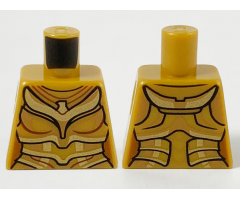 Torso Female Plate Armor, Gold Eagle and Trim with Black and Reddish Brown Contour Lines Pattern