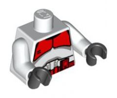 Torso SW Armor Clone Trooper with Red Mark 'Shock Trooper' Pattern / White Arms / Black Hands