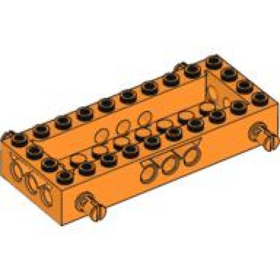 Vehicle, Base 4 x 10 x 1 1/3 with 8 x 2 Recessed Center, 4 Pins, Technic Holes