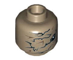 Minifigure, Head Alien One Eye, Scars and Bandage Pattern (SW Unkar's Brute) - Hollow Stud