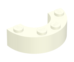 Brick, Round Corner 4 x 2 Macaroni Double without Stud Notches
