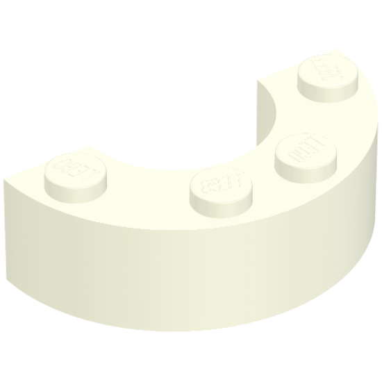 Brick, Round Corner 4 x 2 Macaroni Double without Stud Notches