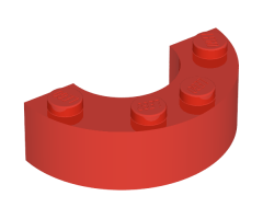 Brick, Round Corner 4 x 2 Macaroni Double without Stud Notches