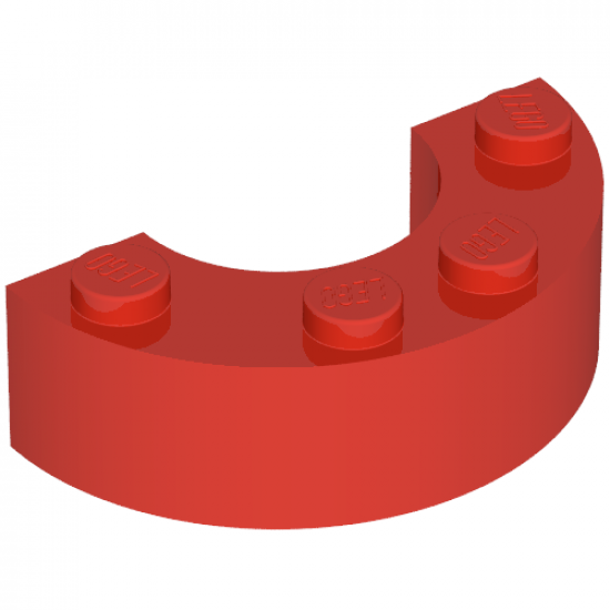 Brick, Round Corner 4 x 2 Macaroni Double without Stud Notches