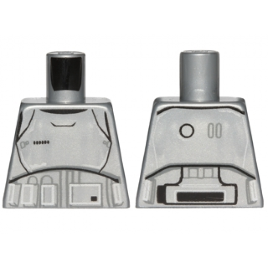Torso SW Armor Stormtrooper Ep. 7 with Black, Gray and Silver Lines Pattern (Captain Phasma)
