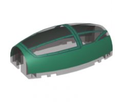 Windscreen 10 x 6 x 3 Bubble Canopy Double Tapered with Dark Green Cockpit Cover Pattern