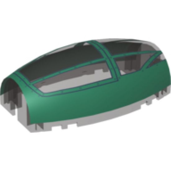 Windscreen 10 x 6 x 3 Bubble Canopy Double Tapered with Dark Green Cockpit Cover Pattern