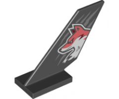 Tail Shuttle with Coral and White Fox Head over Silver Scratches Pattern on Both Sides