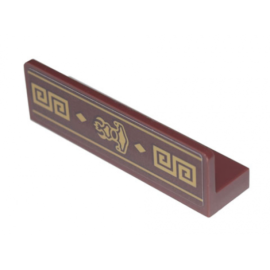 Panel 1 x 4 x 1 with Gold Geometric Scrollwork and Ronin's Pawn Shop Logo Pattern (Sticker) - Set 71741