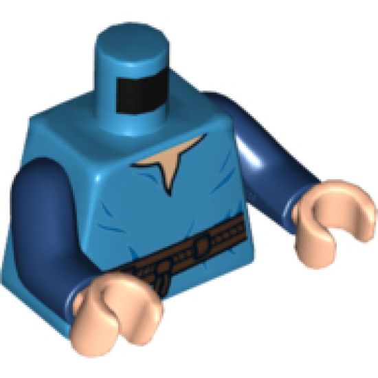 Torso SW V-Neck Shirt and Dark Brown High Tie Belt Pattern / Dark Blue Arms / Light Nougat Hands