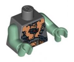 Torso Castle Fantasy Era Armor with Brown Belts and Troll Symbol Buckle Pattern / Sand Green Arms / Sand Green Hands