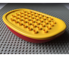 Duplo, Boat Hull 7 x 12 Bottom Section with Yellow Duplo Boat Hull 7 x 12 Top Section with 6 x 8 Deck Studs (15576 / 15575)