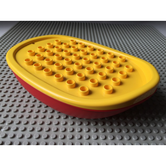 Duplo, Boat Hull 7 x 12 Bottom Section with Yellow Duplo Boat Hull 7 x 12 Top Section with 6 x 8 Deck Studs (15576 / 15575)
