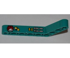 Technic, Liftarm 1 x 9 Bent (6 - 4) Thick with Gauges and Levers Pattern Model Right (Sticker) - Set 8269