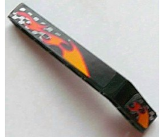 Technic, Liftarm 1 x 9 Bent (7 - 3) Thick with Flames and Checkered Pattern Left (Stickers) - Set 8645