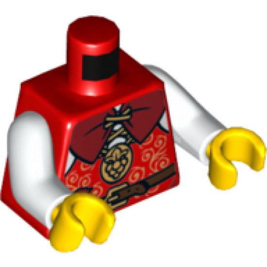 Torso Castle Kingdoms Gold Trimmed Vest with Purse and Belt Pattern / White Arms / Yellow Hands