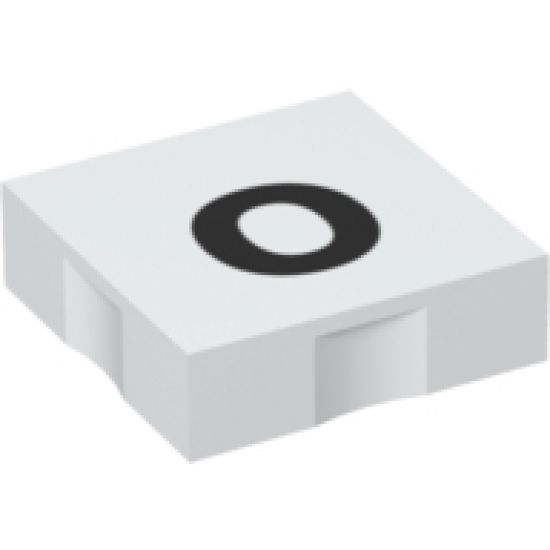 Duplo, Tile 2 x 2 with Black Lowercase Letter o Pattern