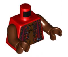 Torso Monster Fighters with Suspenders over Torn Shirt Pattern / Reddish Brown Arms / Reddish Brown Hands