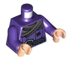 Torso LotR Coat with Scarf, Braided Belt and Slingshot Pattern / Dark Purple Arms / Light Nougat Hands