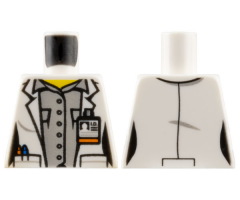 Torso Female Open Jacket with ID Badge and 2 Pockets over Gray Button Shirt Pattern