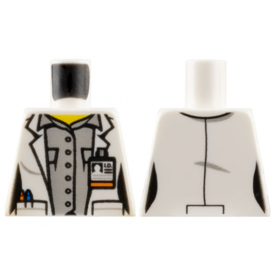 Torso Female Open Jacket with ID Badge and 2 Pockets over Gray Button Shirt Pattern