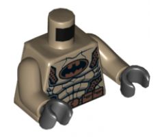 Torso Desert Batman Suit with Muscles Outline, Bat Logo and Copper Armor and Belt Pattern / Dark Tan Arms / Black Hands