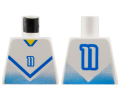 Torso Soccer Blue Chevron and No. 11 Front and Back Pattern