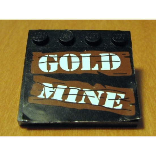 Tile, Modified 4 x 4 with Studs on Edge with 'GOLD MINE' Pattern (Sticker) - Set 6761