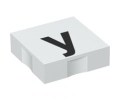 Duplo, Tile 2 x 2 with Black Lowercase Letter y Pattern