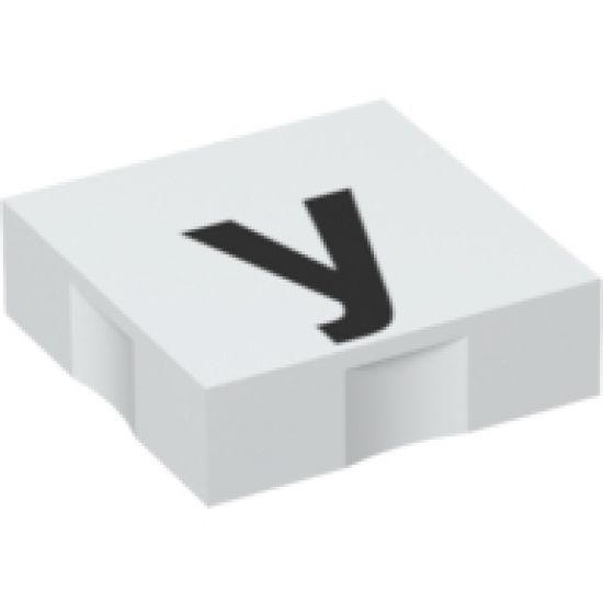 Duplo, Tile 2 x 2 with Black Lowercase Letter y Pattern