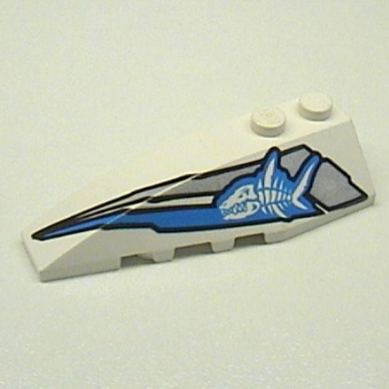 Wedge 6 x 2 Left with Shark Skeleton Pattern